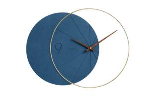 Horloge murale design THE BLUE NIGHT. Bleu - Bois manufacturé - Métal - 58 x 54 x 1 cm