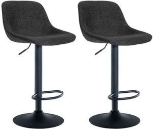 Tabourets de bar Loft Lot de 2 Noir