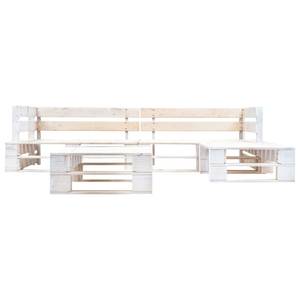 Garten-Lounge-Set (4-teilig) 297743 Weiß - Holzwerkstoff - Holzart/Dekor - 220 x 55 x 155 cm