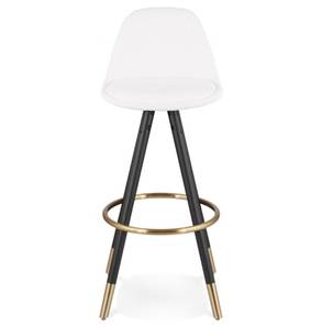 Tabouret De Bar CLARISSE Blanc - Bois massif - 41 x 97 x 41 cm