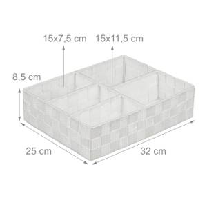 Panier de rangement à 5 compartiments Blanc