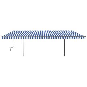 Auvent rétractable 3006679-2 Bleu - Blanc - Profondeur : 600 cm