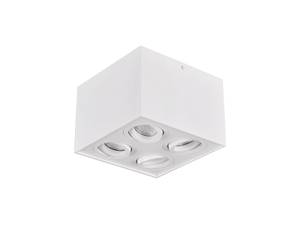 LED Deckenlampe Aufbauspots 4 flammig Weiß - Metall - 17 x 12 x 17 cm