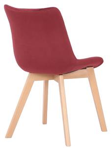 chaise salle à manger Passaic Lot de 2 Rouge - Fourrure synthétique - 46 x 82 x 61 cm