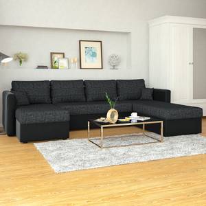 Sofa U Form  24053 Schwarz - Grau - Holzwerkstoff - 290 x 61 x 185 cm