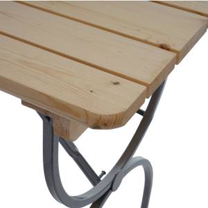Tisch Linz für Festzeltgarnitur klappba Braun - Metall - Holz teilmassiv - 180 x 81 x 60 cm