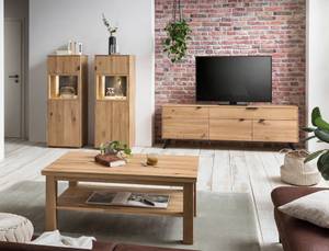 Wohnzimmer Porto 35-2 (4-teilig) Braun - Massivholz - Holzart/Dekor - 233 x 140 x 45 cm