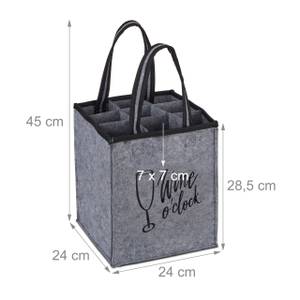 Sac pour 9 bouteilles Noir - Gris - Textile - 24 x 45 x 24 cm