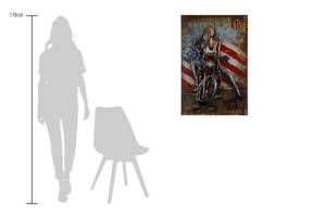 Tableau métallique 3D American Girl Métal - 60 x 90 x 9 cm