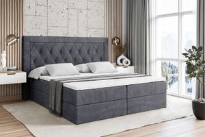 Boxspringbett NOEL Schiefergrau - Breite: 140 cm - H3