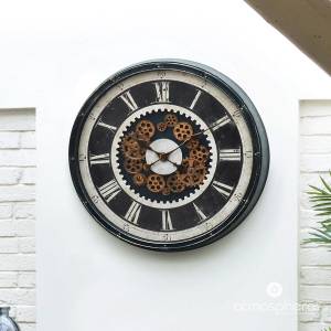 Grande horloge murale CHARLEY, Ø 76 cm Noir - Matière plastique - 76 x 9 x 76 cm