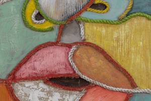 Tableau peint à la main Blow me a Kiss Bois massif - Textile - 60 x 90 x 3 cm
