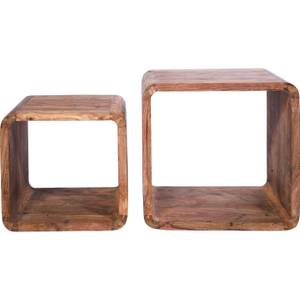 Cubes Authentico I (lot de 2) Marron - Bois massif - 42 x 42 x 42 cm