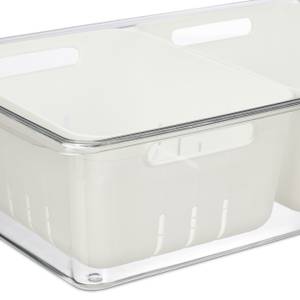 Kühlschrank Organizer 2er Set Weiß - Kunststoff - 34 x 10 x 22 cm