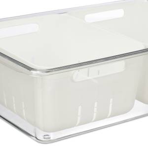 Organiseur de frigo en lot de 2 Blanc - Matière plastique - 34 x 10 x 22 cm