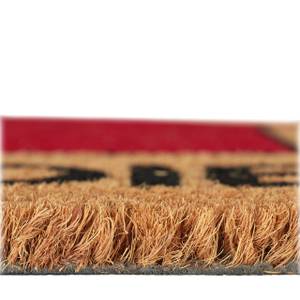 Fußmatte Spruch Da ist die Tür Schwarz - Braun - Rot - Naturfaser - Kunststoff - 60 x 2 x 40 cm