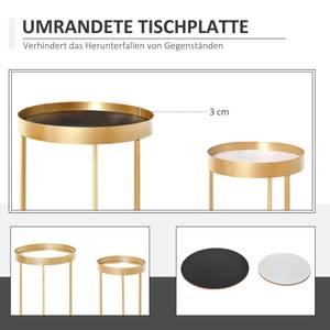 Couchtisch mit erhöhtem Rand 839-047 Gold - Holzwerkstoff - 39 x 63 x 39 cm