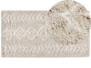 Tapis à poil long KAPAN Beige - Blanc - Textile - 150 x 80 x 150 cm