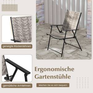 Gartenstühle ZB33353SD-4DE (2er Set) Grau - Polyrattan - 66 x 89 x 60 cm