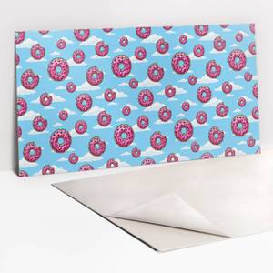 Selbstklebendes Wandpaneel Donuts Blau - Kunststoff - 100 x 50 x 50 cm