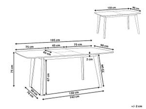 Esszimmertisch SANFORD Weiß - Holzwerkstoff - 90 x 75 x 150 cm