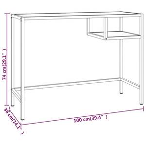 Computertisch Gold - Glas - 100 x 74 x 100 cm