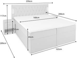 Arona 2 mit Bettkasten und Nachttischen Schwarz - Breite: 160 cm