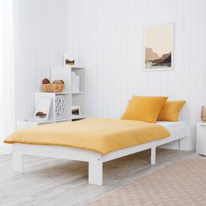 Einzelbett 2521 Weiß - Massivholz - Holzart/Dekor - 95 x 30 x 204 cm