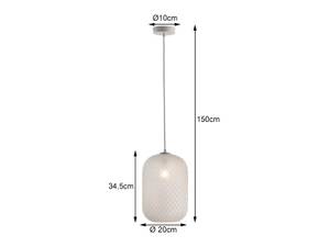 LED Pendelleuchte Milchglas Weiß Ø20cm Weiß - Durchmesser Lampenschirm: 20 cm