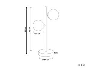 Lampe de table MEDINA Doré - Blanc - Métal - 14 x 46 x 14 cm