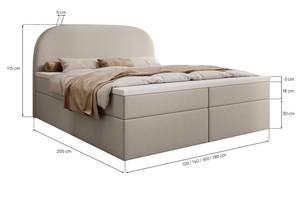 Boxspringbett ZEN mit Bettkasten Beige - Breite: 180 cm - H4