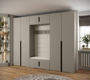 Garderobe Inova 1 Z9 Schwarz - Grau - Weiß - Schwarz