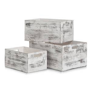 Aufbewahrungsbox RUSTIC WHITE, Holz Weiß - Holzwerkstoff - 20 x 30 x 40 cm