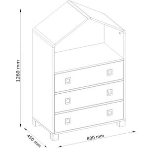Kinderkommode MIRUM Grau - Weiß