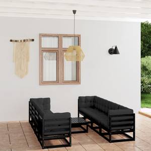 Garten-Lounge-Set (9-teilig) 3009890-2 Anthrazit - Schwarz