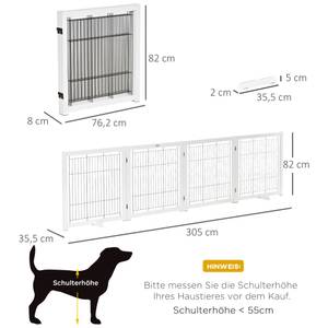 Haustiertor D06-116V01WT Massivholz - 36 x 82 x 305 cm