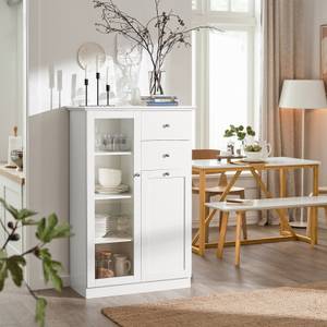 Buffet - Bahut FSB32-W Blanc - Bois manufacturé - 80 x 125 x 40 cm