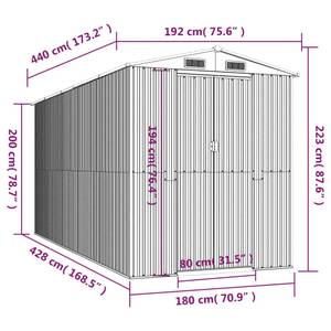 Abri de jardin 3014781-1 Vert - 192 x 440 cm