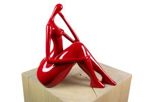 Skulptur La Grande Dame Rot - Kunststein - Kunststoff - 27 x 25 x 13 cm