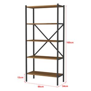 Standregal Tomelilla Braun - Holzwerkstoff - 66 x 160 x 34 cm