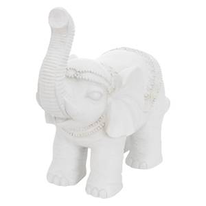 Figurine déco éléphant 36x19x39cm blanc Blanc - Matière plastique - 36 x 39 x 19 cm