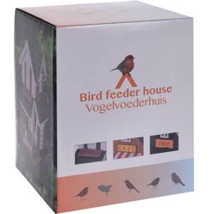 Vogelhaus aus Holz HAUS, 18 x 18 x 23 Grau - Massivholz - 18 x 24 x 18 cm