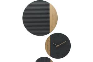 Horloge murale THE BLACK SYMBIOSIS. Noir - Bois manufacturé - Verre - 54 x 133 x 1 cm