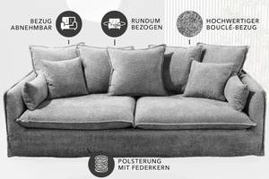 Sofa HEAVEN Grau - Textil - Holzart/Dekor - 200 x 88 x 105 cm