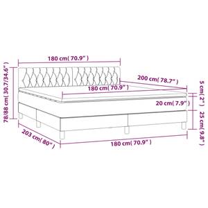 Lit à sommier tapissier 3017268-18 Gris foncé - Largeur : 180 cm