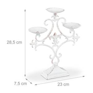 2 x Kerzenständer dreiarmig weiß Weiß