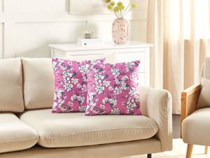 Kissen 2er Set KOELERIA Grau - Pink - Violett - Weiß - Textil - 45 x 15 x 45 cm