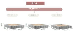 Polsterbett Kea mit Stauraum Hellgrau - Breite: 240 cm