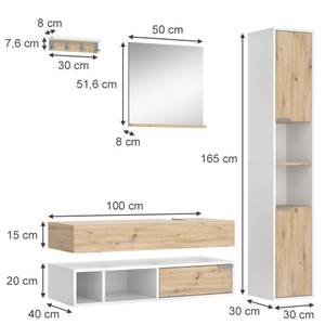 Badmöbel-Set Henri 40854 Braun - Weiß - Holzwerkstoff - 100 x 20 x 40 cm