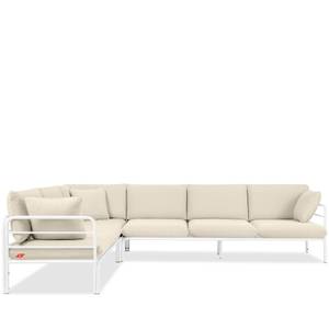 Garten-Ecksofa RAMBE Cremeweiß - Weiß